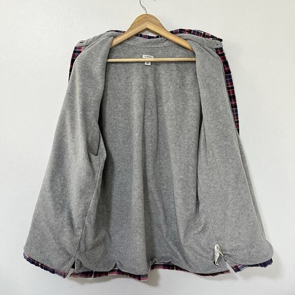 L.L. Bean Fleece Lined Flannel Shirt Jacket Size XL Pink Outdoors Women's - Picture 5 of 8